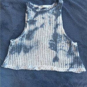 Pull&Bear Tie-Dye Sleeveless Mesh Top
